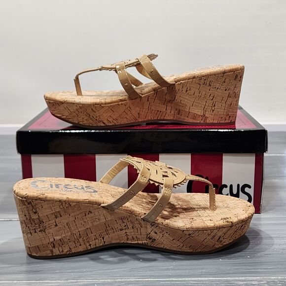 Sam Edelman‎ Circus Wedge Sandals Rocky Platform Almond Size 8.5 M - Picture 3 of 11